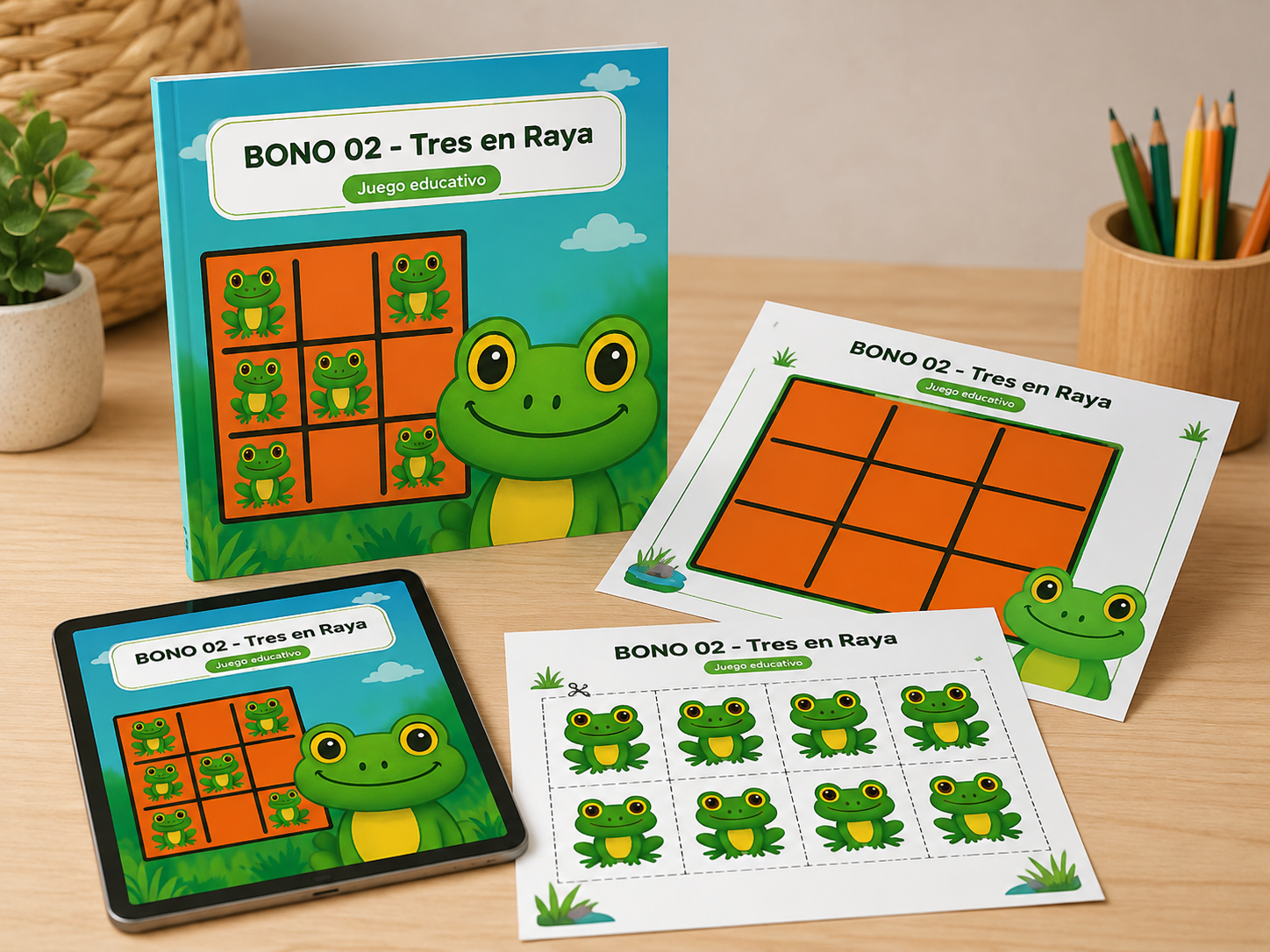 Juegos imprimibles de tres en raya para familia